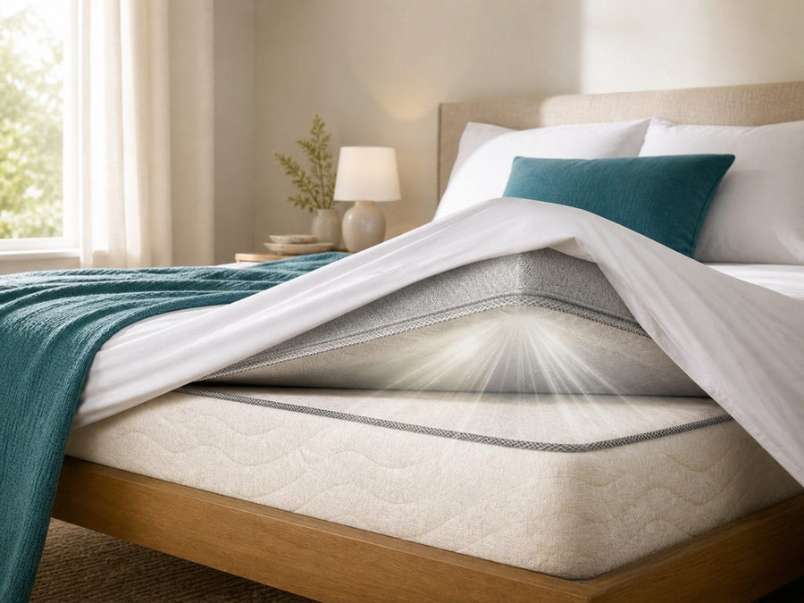 Mattress source under clean bedding