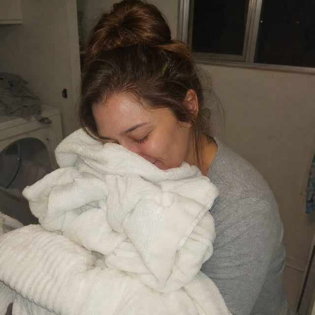 Fresh towels straight out of the dryer